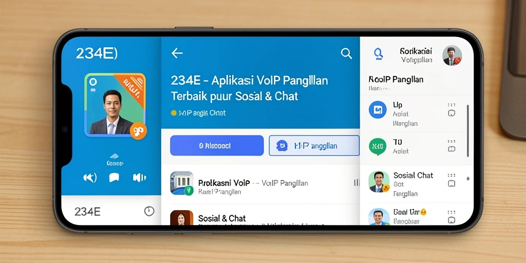 Screenshot antarmuka aplikasi VoIP Panggilan 234E.