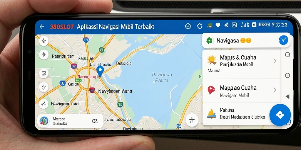 Tampilan antarmuka aplikasi Navigasi Mobil 380SLOT yang sederhana dan intuitif.