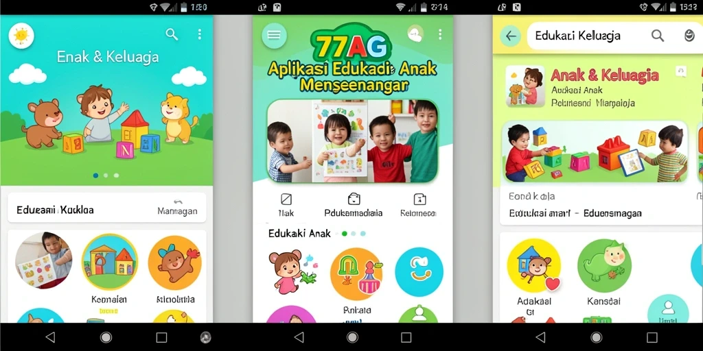 Antarmuka menarik dan interaktif dari aplikasi Edukasi Anak